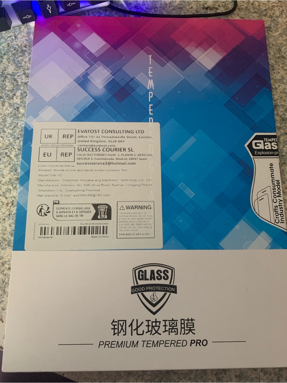 Premium Tempered Pro Glass Screen Protector 2 pack for Fire HD Tablet